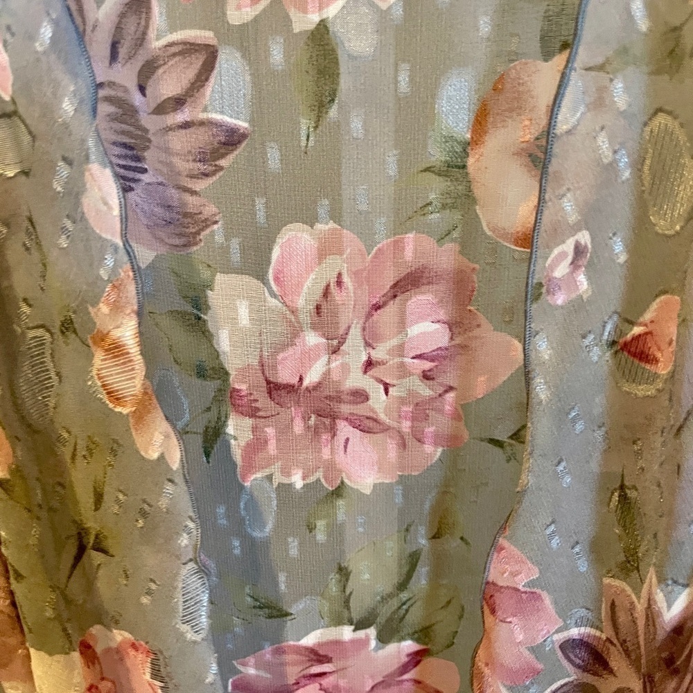 Jeffrey & Dara Evenings by Tom Barra 10 dress set cardigan floral 80s gray pink - Picture 2 of 7